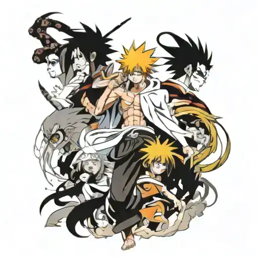 Anime Characters Coming Out Of The Sky Like The Characters From Bleach Coming From Wako Mundo