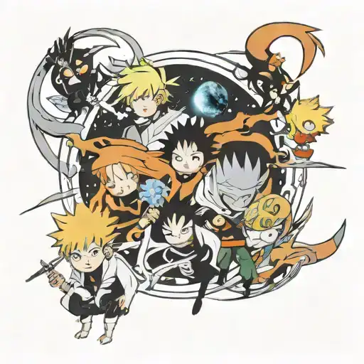 Anime Characters Coming Out Of The Black Hole Like The Characters From Bleach Coming From Wako Mundo