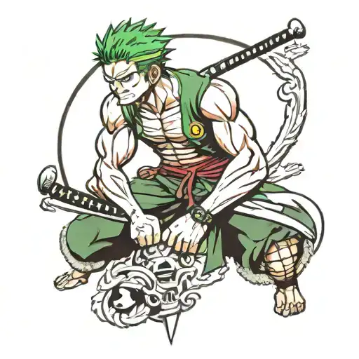 One Piece Zoro Tattoo Design