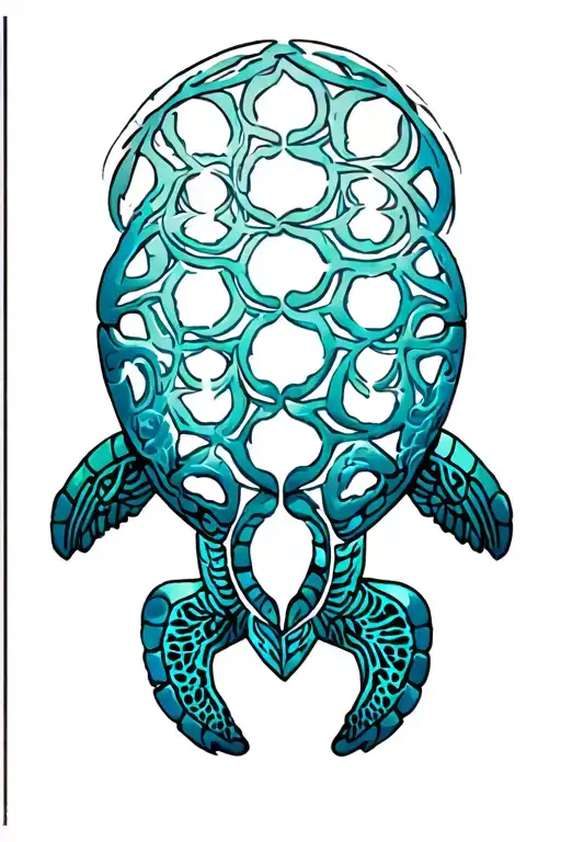 Flower Of Life With Sea Turtle