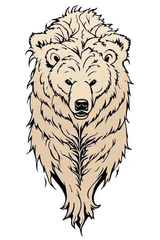 Tree Of Life Bear Emerging Representing Wisdom Surrounded