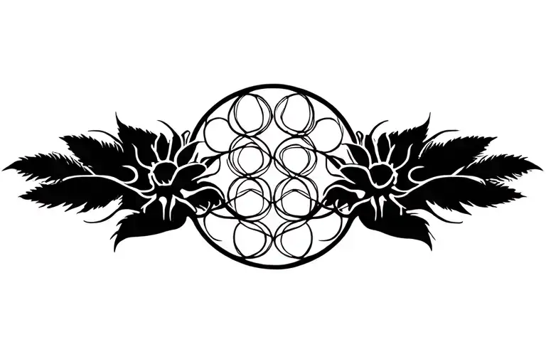 Flower Of Life And Tree Of Life Symbol Intertwined