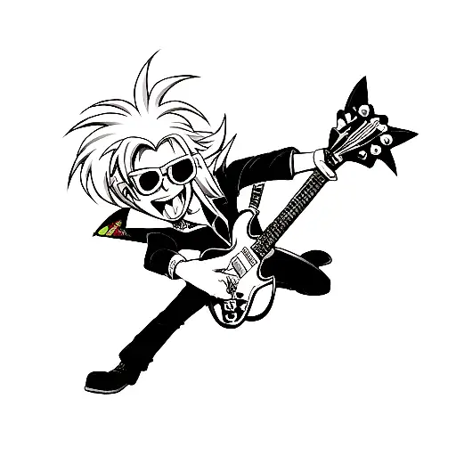 Cartoon Rocker Vampire Using Sunglasses And Doing A Hang Loose