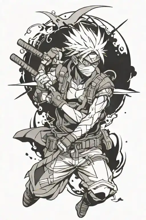 Kakashi Hatake Black And White Sleeve