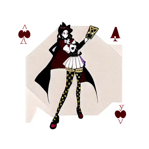 Harlequin Full Body Ace Of Spades Card Behind