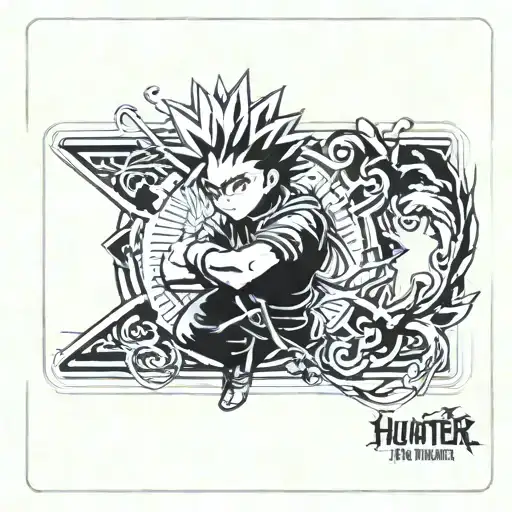 Hunter X Hunter Licence Card In Balck In White