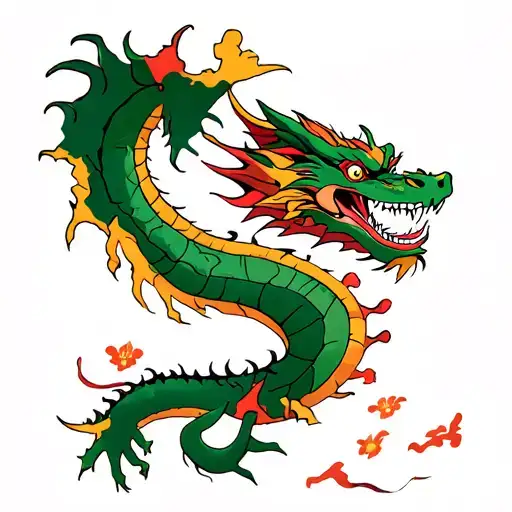 Vietnam Map And Dragon Wrapped