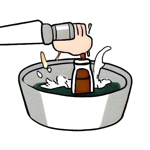 Pouring Beer From Bottle Into The Dog Bowl