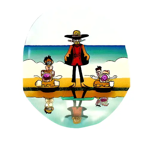 Don Flammingo Glasses On The Reflect We Can See Zoro Luffy And Sanji From One Piece