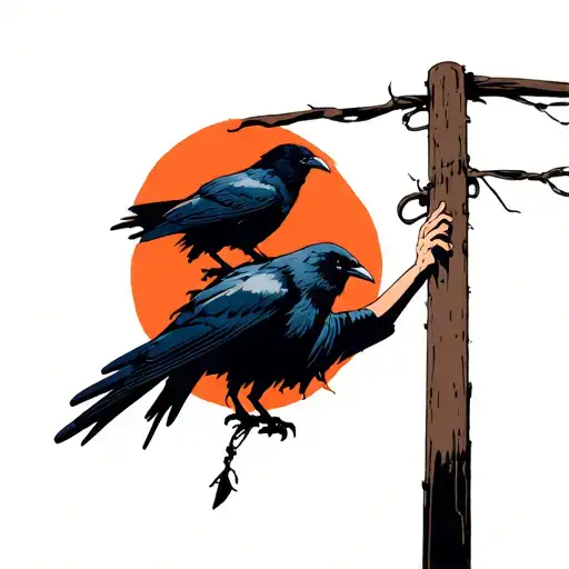 Itachi Holding His Crow On A Power Pole
