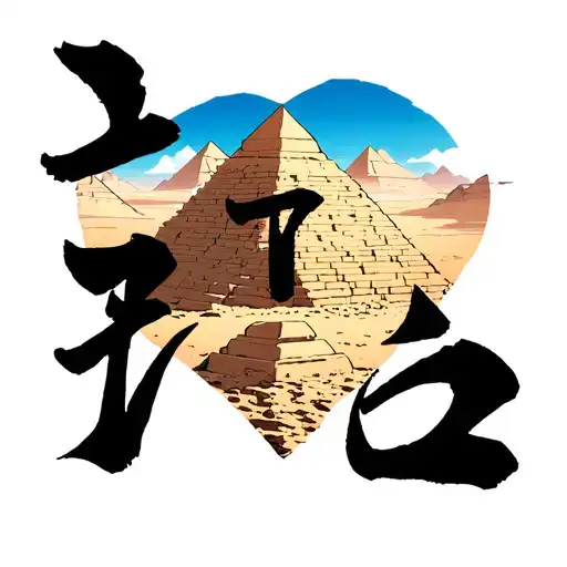 Gaara Love Kanji Inside A Pyramid With A Desert Background
