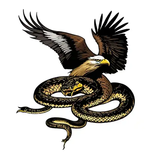 Military Army Eagle Holding Don't Tread On Me Snake