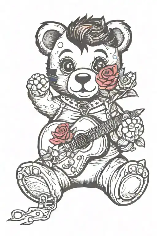 Elvis Teddy Bear With Roses