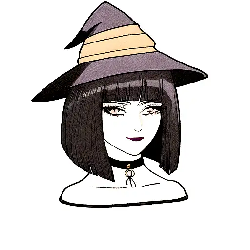 Witch With Short Bob And Bangs And Nose Piercings