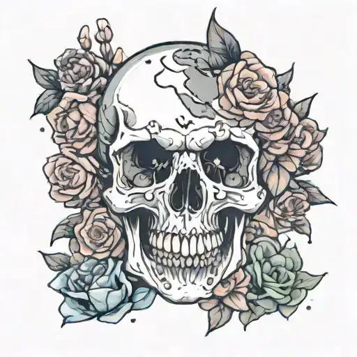 Planet With Flowers And Skulls