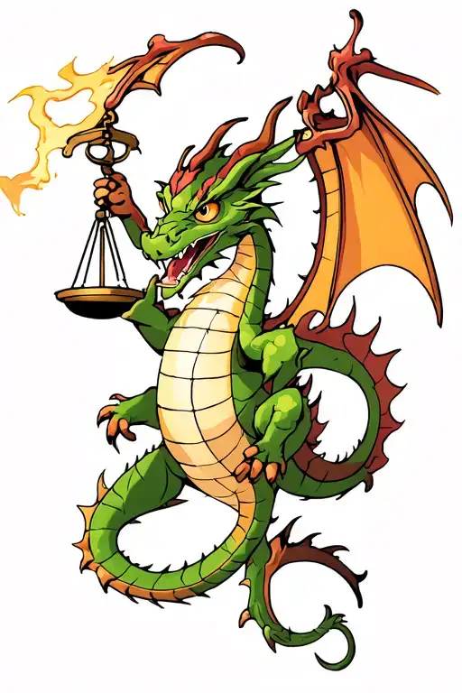 Dragon Holding A Scale Balanced