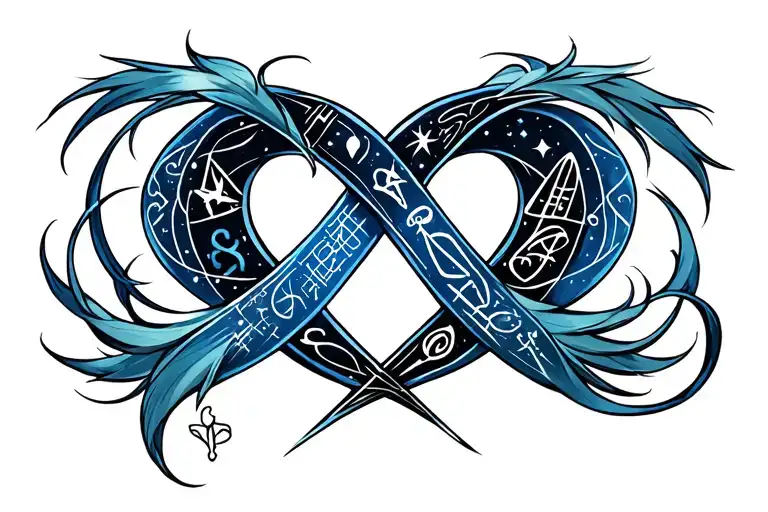 Infinite Sign With Love And Zodiac Sign Intertwined