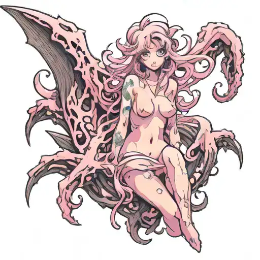 Nude Monster Girl In Pink Color