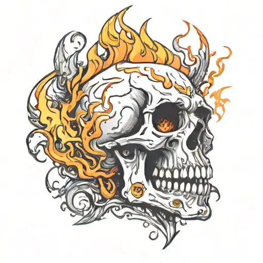 Skull With Fire