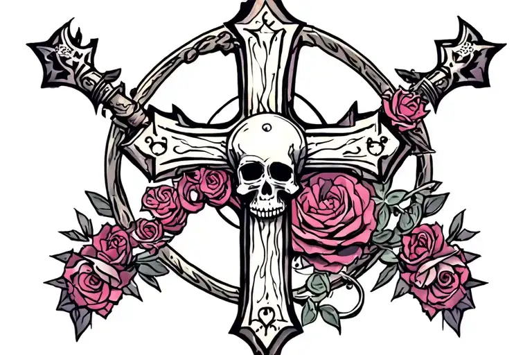 Cross And Skull Adorned