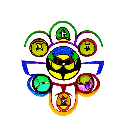 Eye Of Horus With Mario And Luigi With Super Heroes With San Gohan Ans Goku