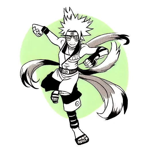 Naruto Nine Tail Fox With Claws Forearm Black And White