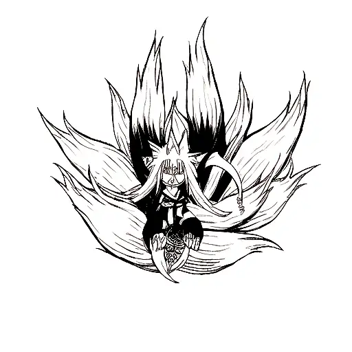 Claws Nine Tail Fox Black And White Naruto