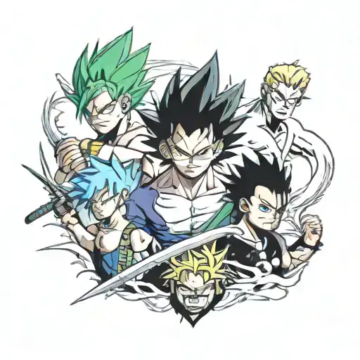 Vegeta Sasuke Gengar Zoro Kilua