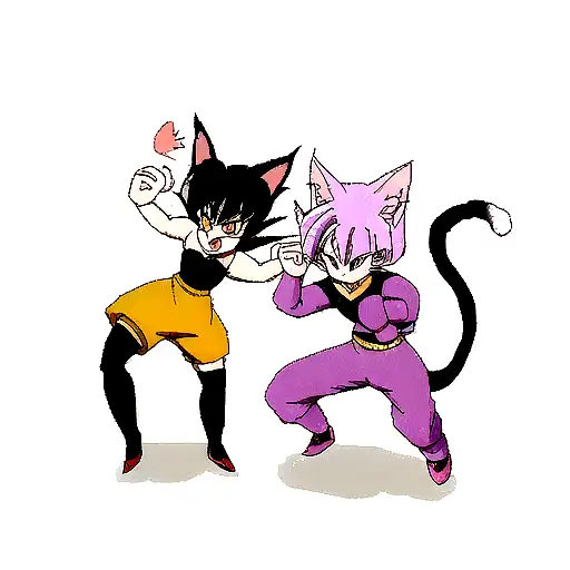 Two Cats Making The Dragon Ball Z 'Fusion' Move