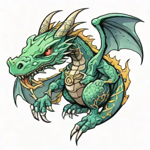 Little Dragon In Anime Style