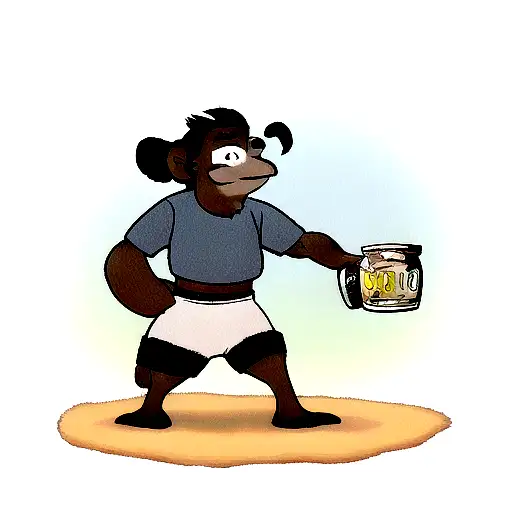Baloo From The Jungle Book Holding A Jar Of Hiney