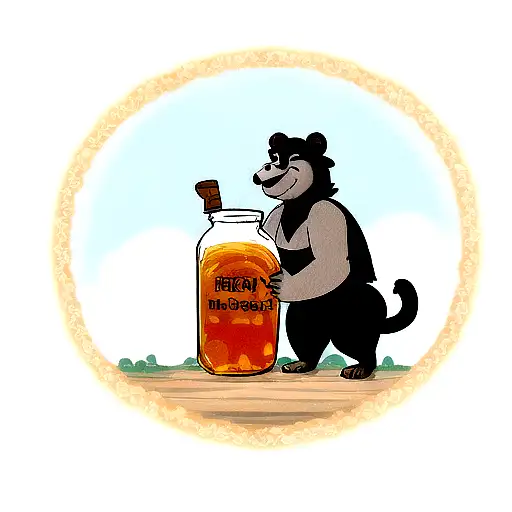 Baloo From The Jungle Book Holding A Jar Of Honey