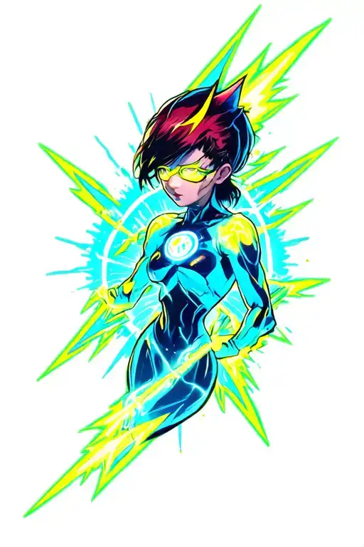 Neon Genesis Ray Flash Tattoo Color