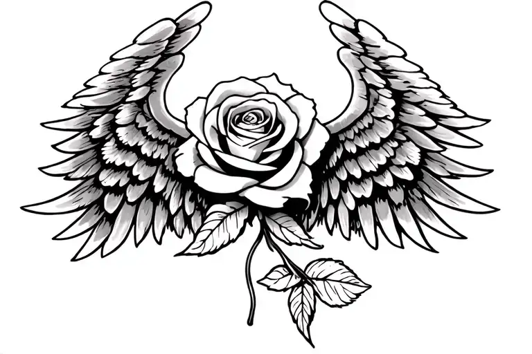 Rose And Wing Attached