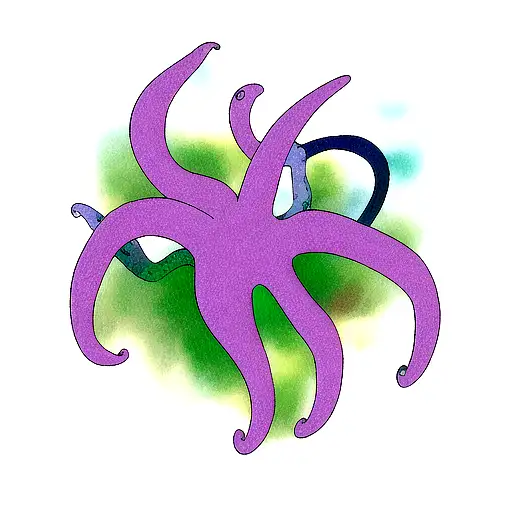 Purple And Blue Octopus