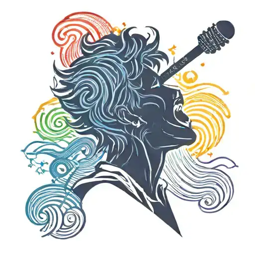A Silhouette Of A Person Singing With Rainbow Colors Representing Gay Rights