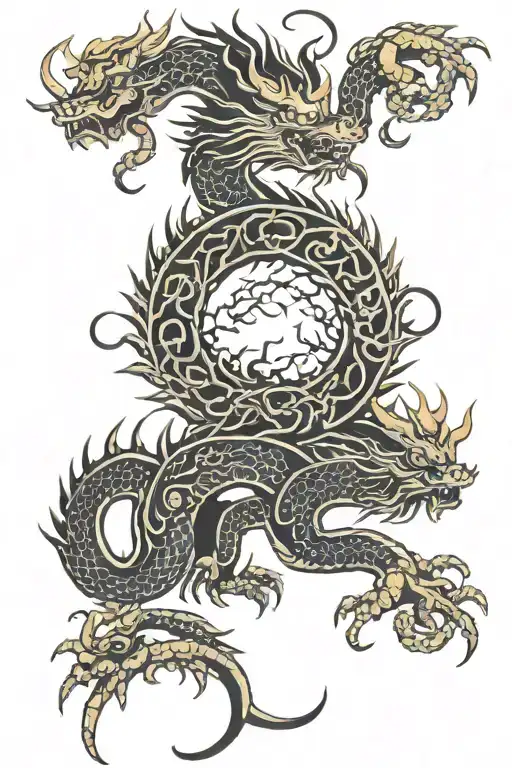 Japanese Dragon And Capricorn Symbol