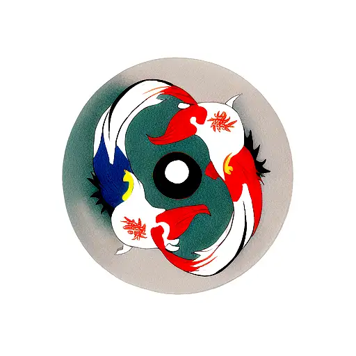 Koi Fish In The Form Of Yin Yang
