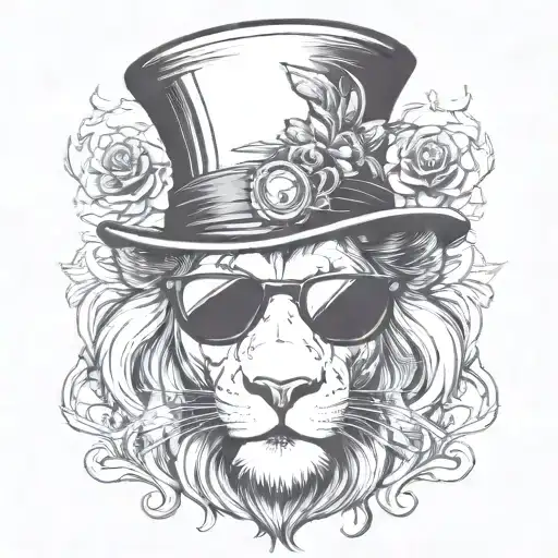 Lion Top Hat Sunglasses Head Only