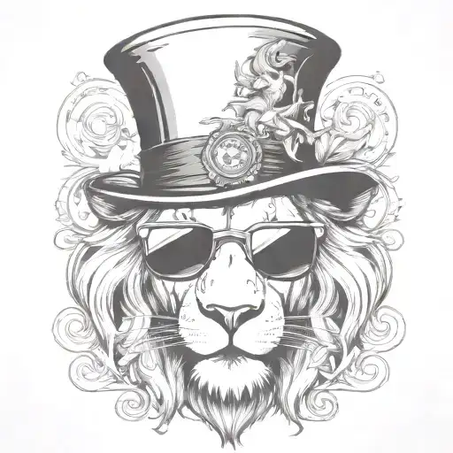 Lion Top Hat Sunglasses Head Only