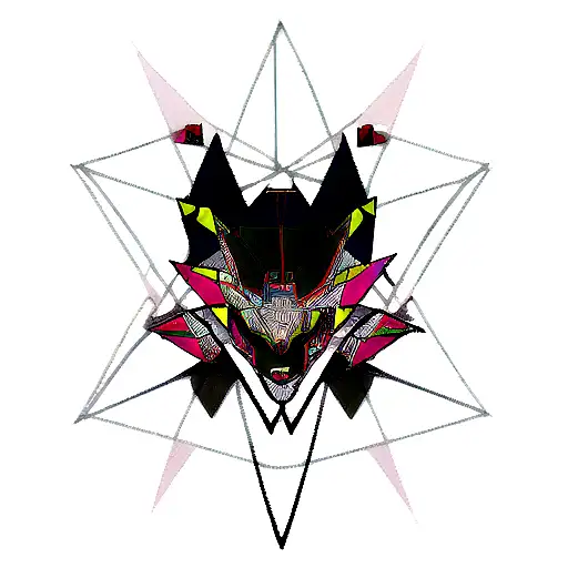 Tecnological Wolf With Triangles