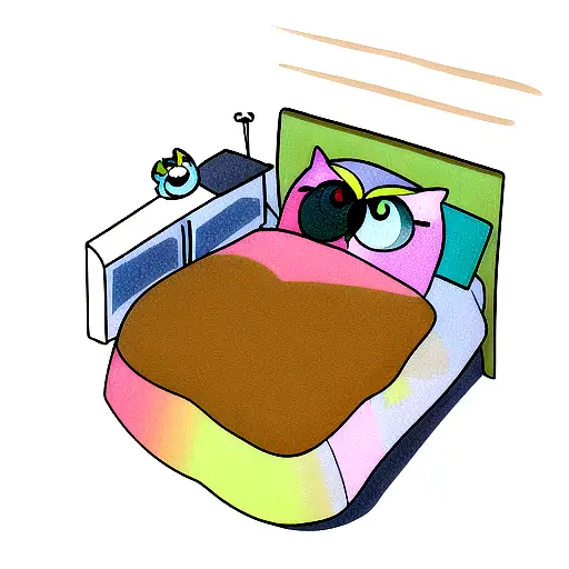 Multicolored Owl In Bed Colors In A Speck In Flight