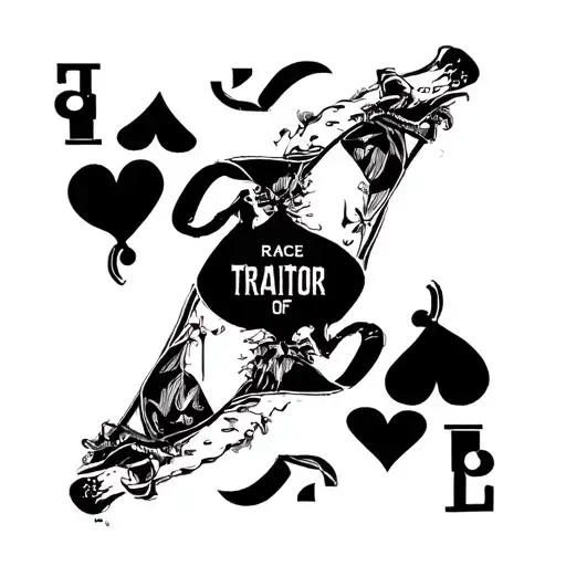 Race Traitor Text Black And White Simplistic Bold Rectangle Bnwo Queen Of Spades