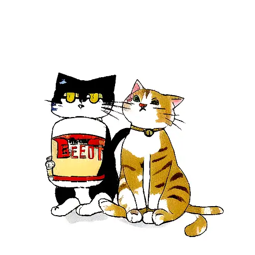Cat With Bottle Of Beer In Hand