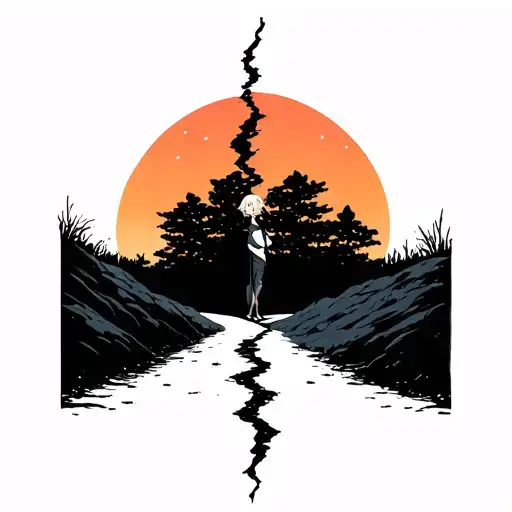 A Dark Path That Splits Into Two Roads Diverge