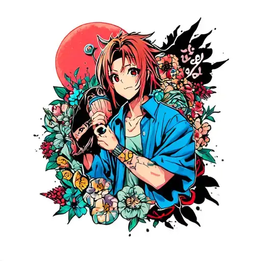 Cartoon Character Surrounded