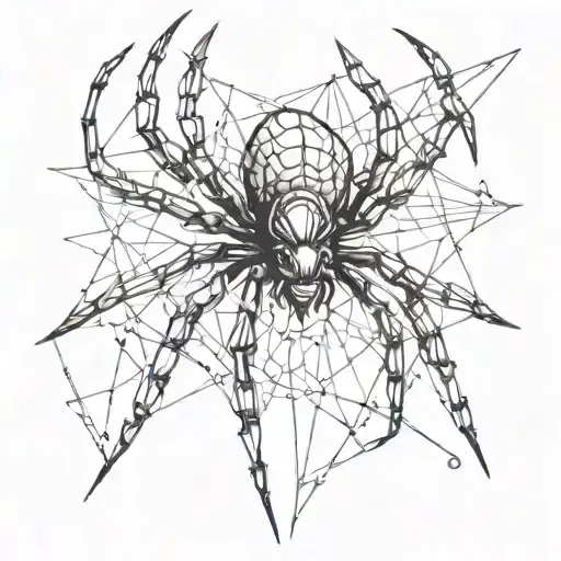 A Spider That Is Made With Lines