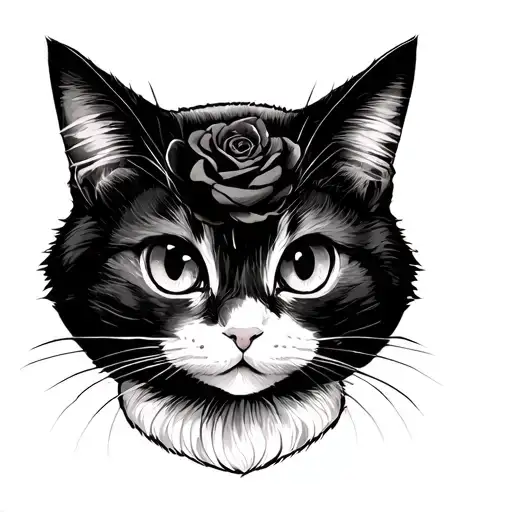 Cat With A Rose