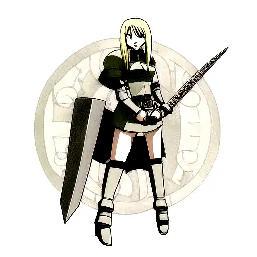Female Holding Claymore In Her Hands