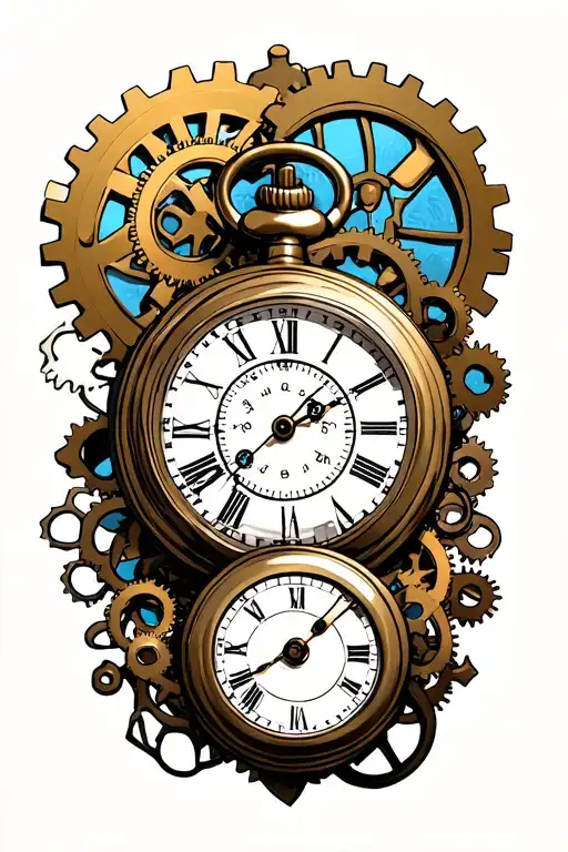 Pocket Watch Surrounded By Gears